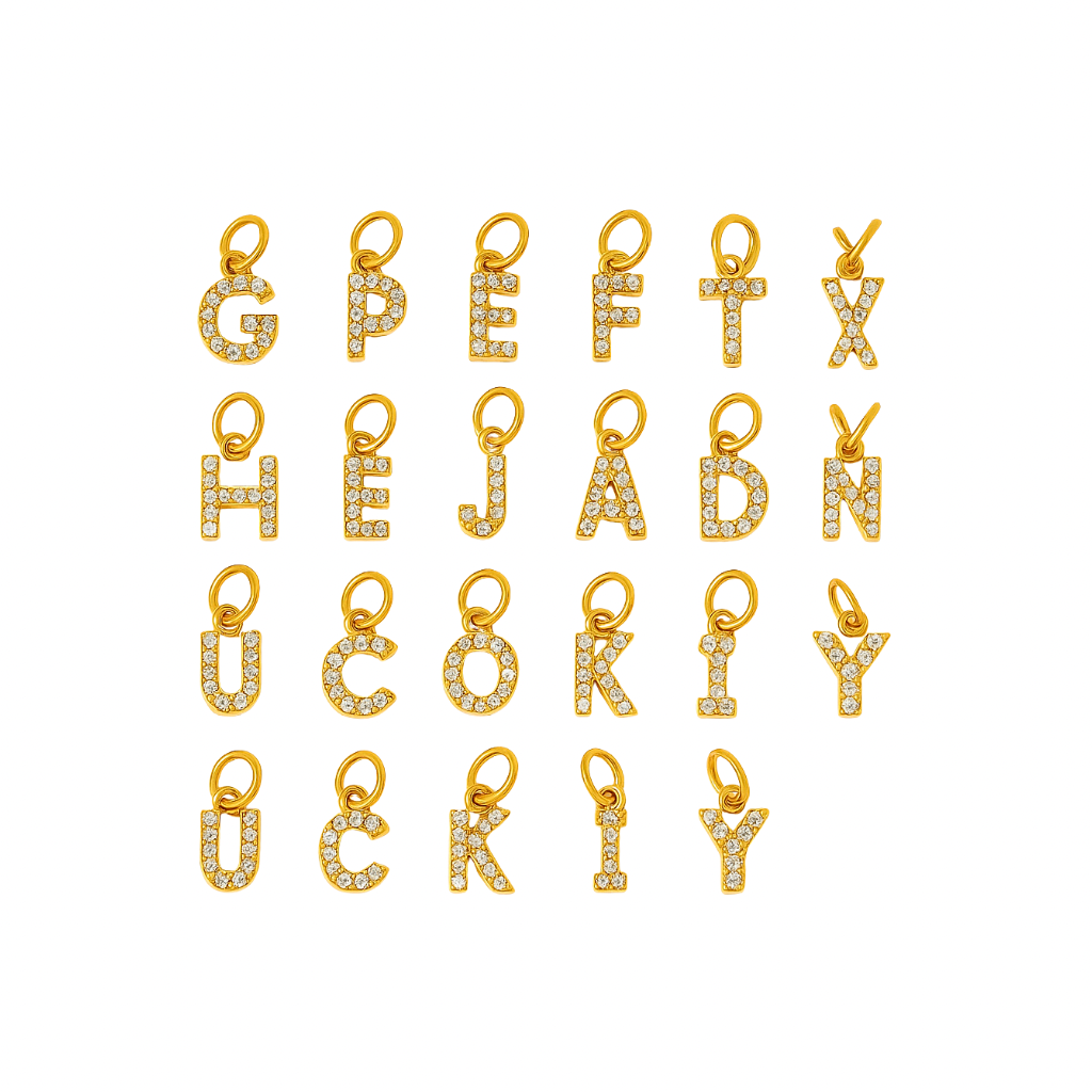 Goldene buchstaben-Charm Anhänger