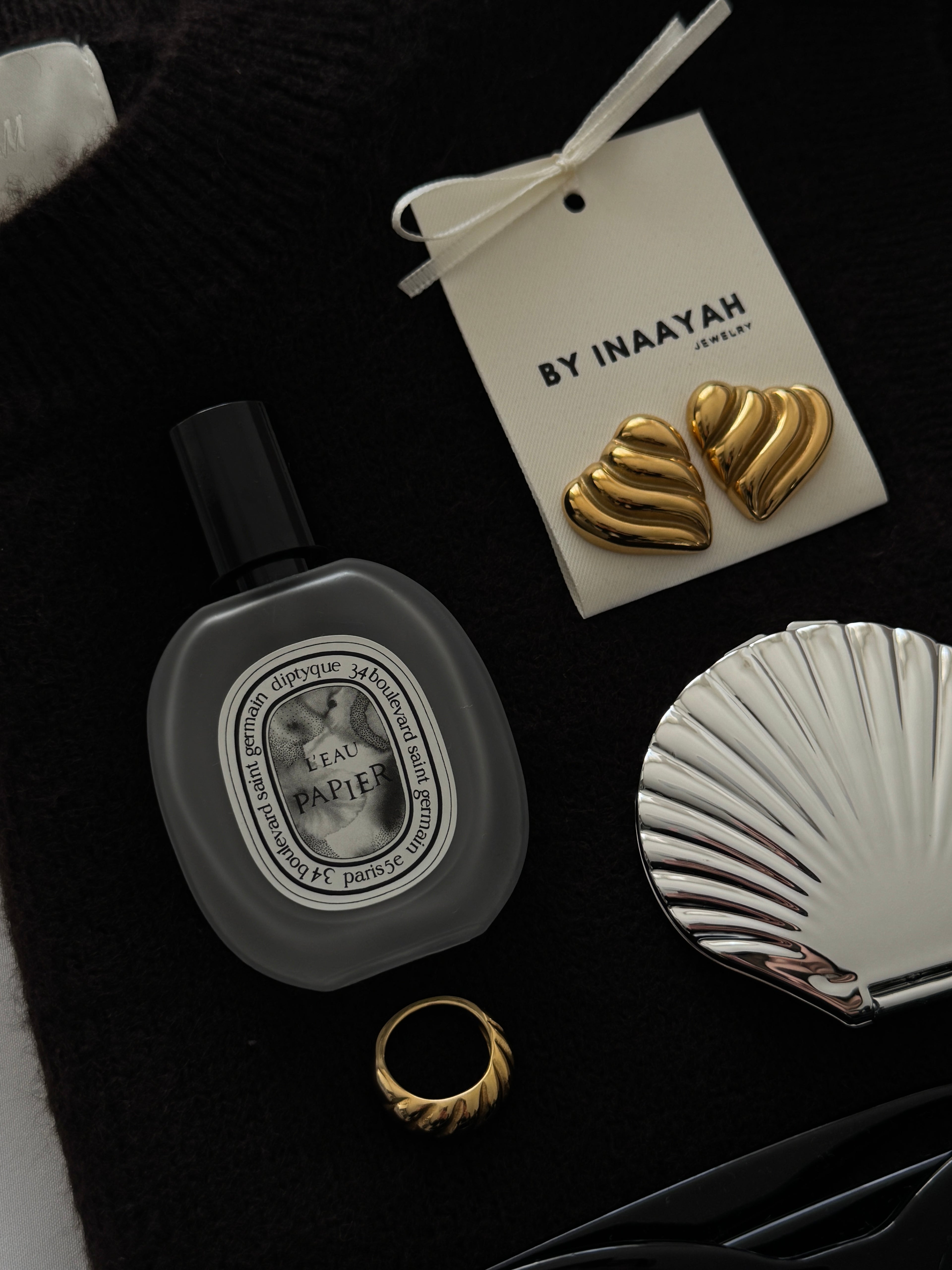 Goldene Herz Ohrringe wasserfest aus Edelstahl ästhetischer Schmuck