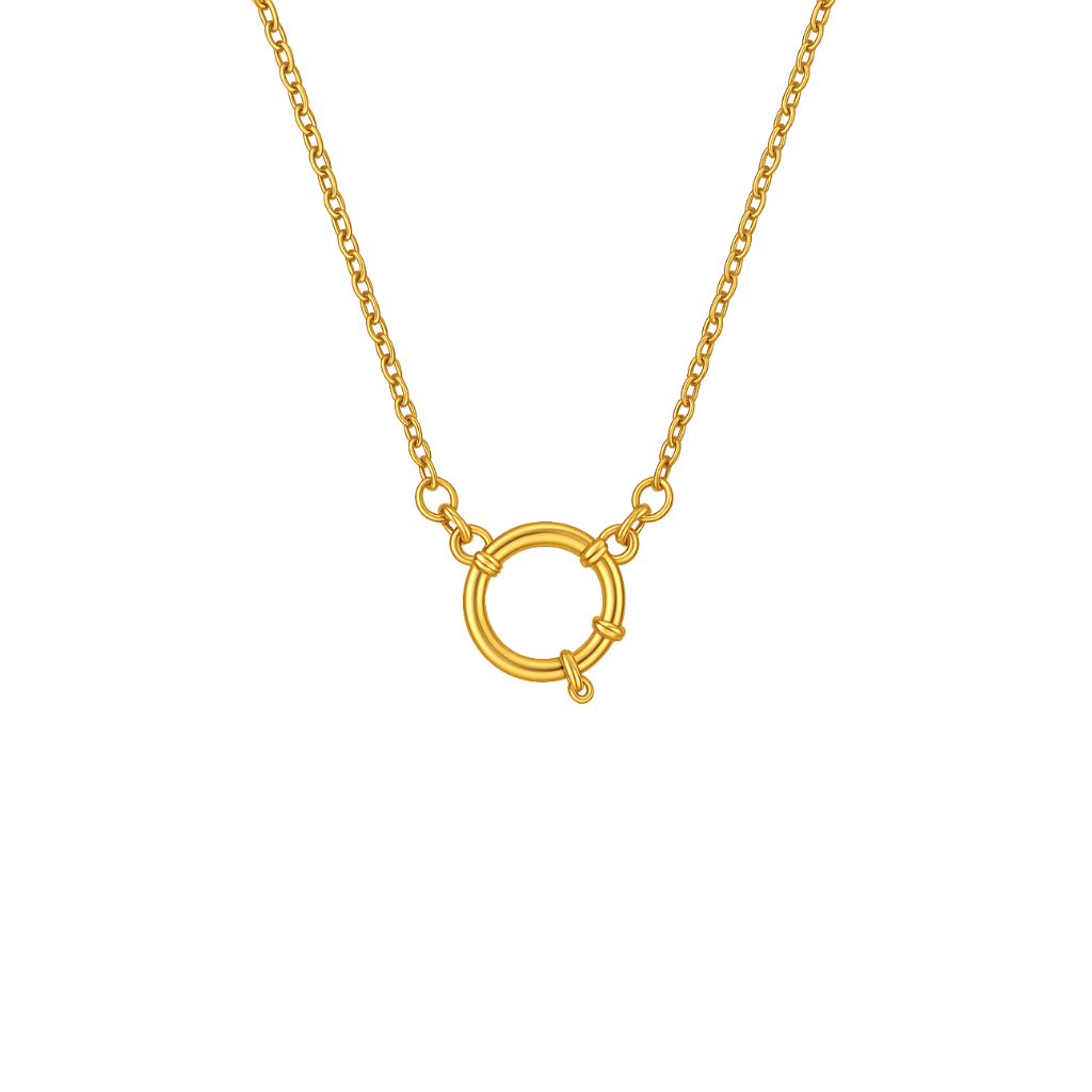 Goldene Minimalistische Kette mit rundem Charm-Clip