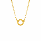 Goldene schmale Kette mit rundem Charm-Clip