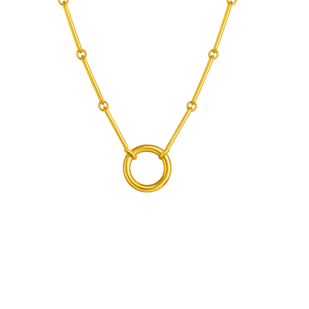 Goldene Kette mit rundem Charm-Clip
