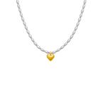 Silberne Halskette mit goldenem Herzanhänger