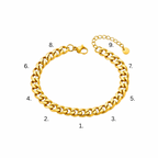 Goldenes Panzerarmband mit klassischem Ketten-Design