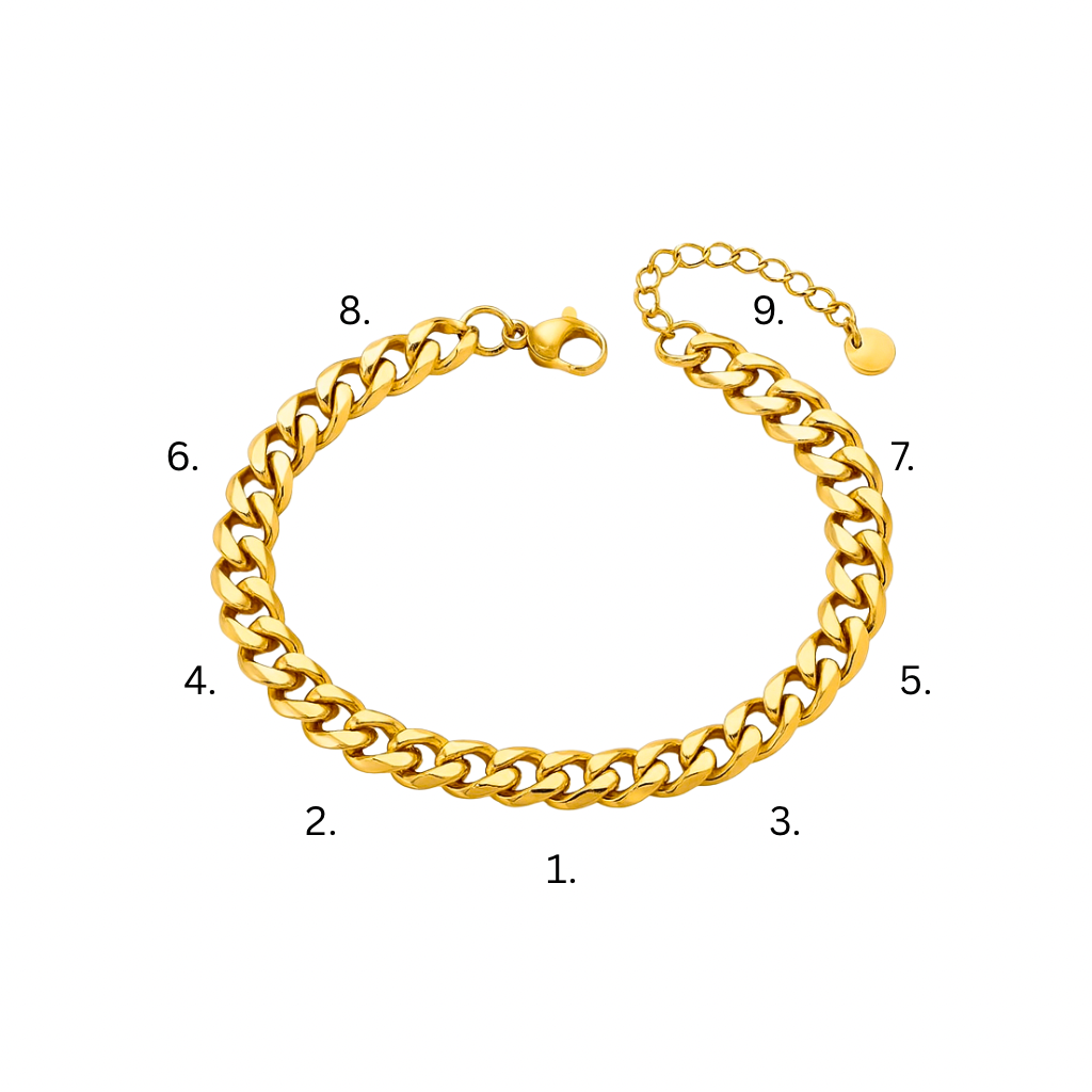 Goldenes Panzerarmband mit klassischem Ketten-Design