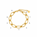 Goldenens Armband mit ovalen Gliedern und feinen Knoten-Details