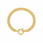 Panzerketten Armband gold mit rundem Karabinerverschluss