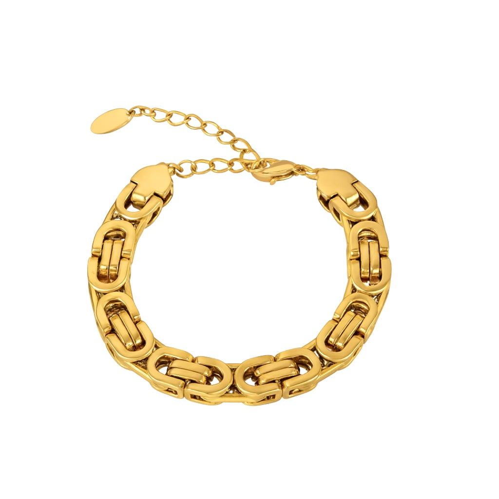 Goldenes Gliederarmband mit großen ovalen Kettengliedern