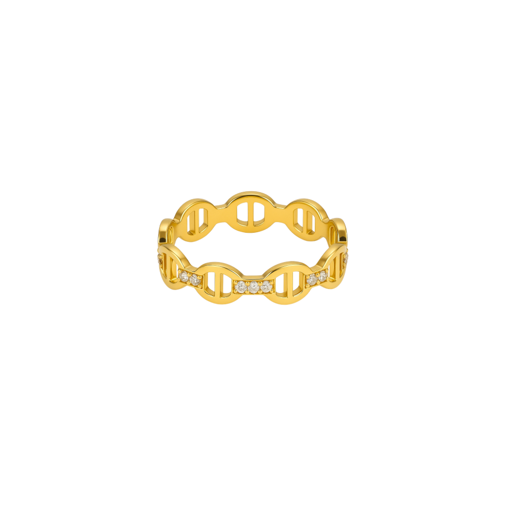 Wasserfester goldener berühmter ring 18k vergoldet 