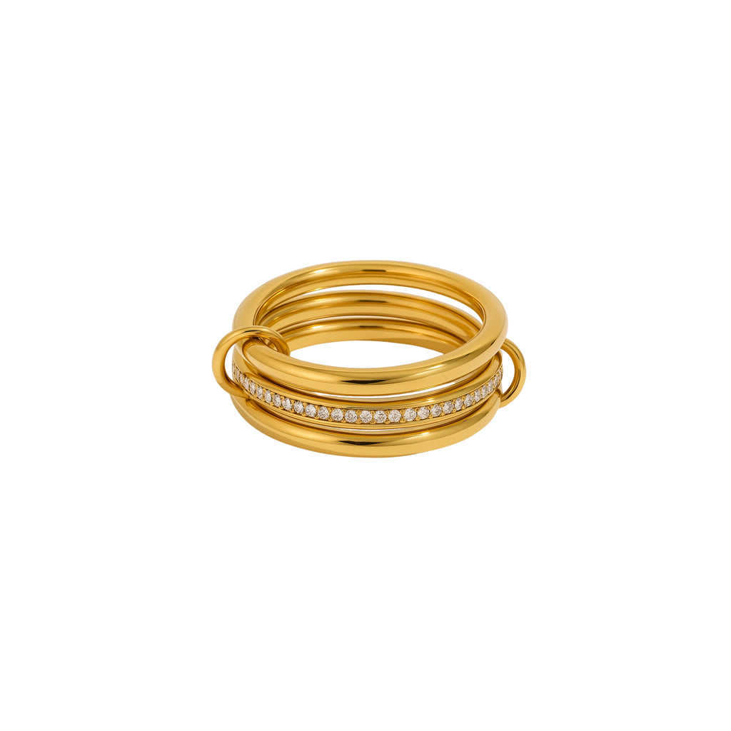 Wasserfester goldener layered gestapelter ring 18k vergoldet 