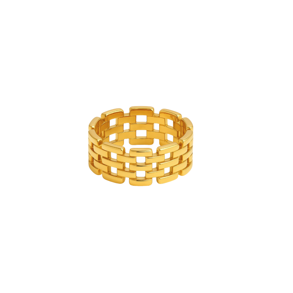 Wasserfester goldener marken ring 18k vergoldet 