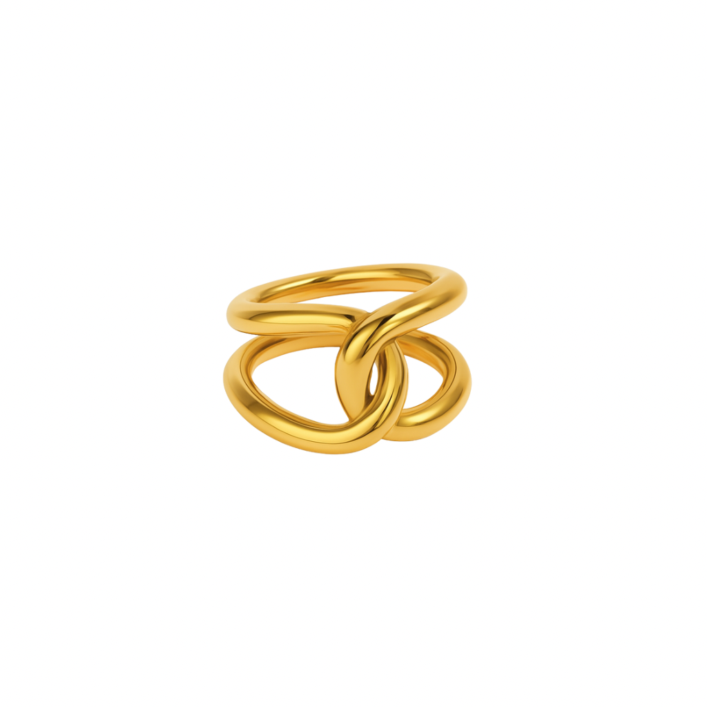 Wasserfester goldener layered ring 18k vergoldet 
