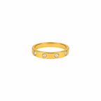 Wasserfester goldener steinchen ring 18k vergoldet 