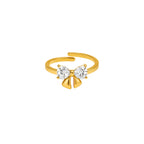 Wasserfester goldener schleifen ring 18k vergoldet 