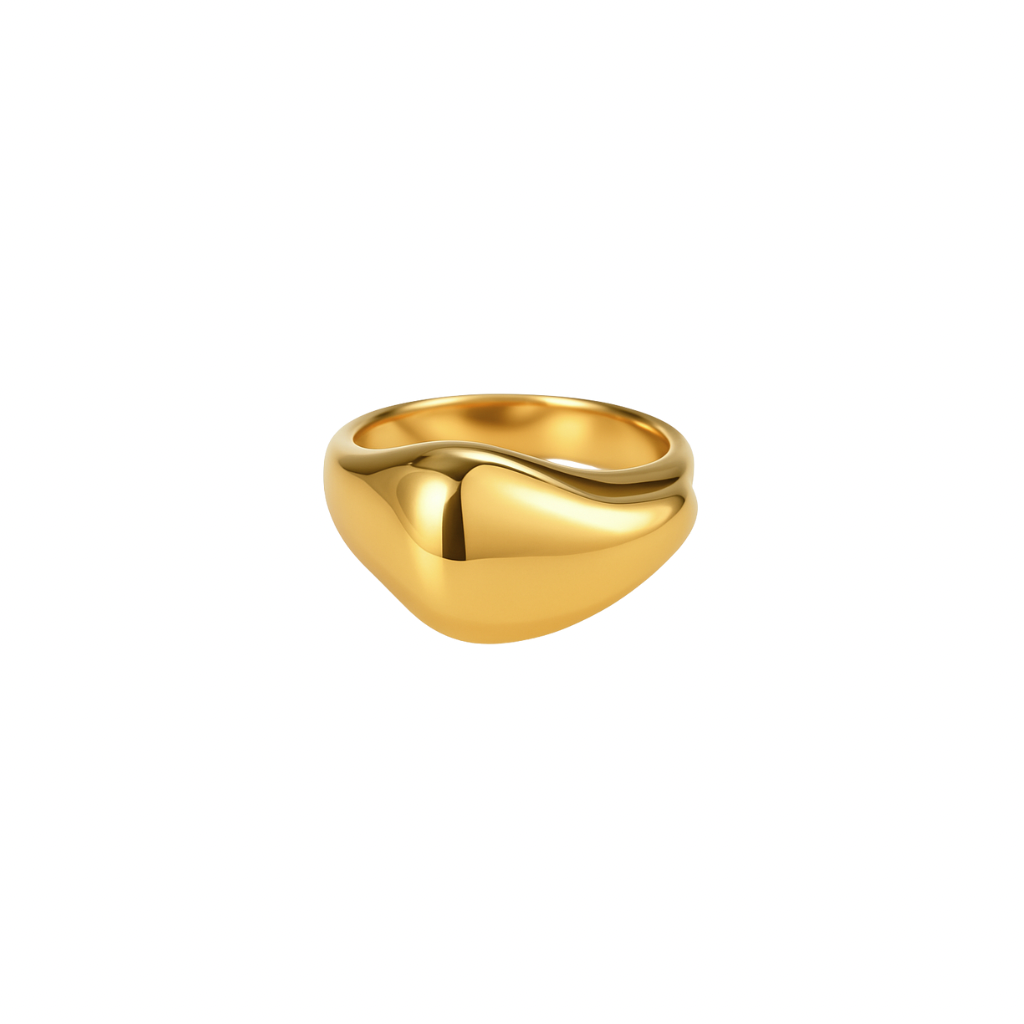 Wasserfester goldener statement ring 18k vergoldet 