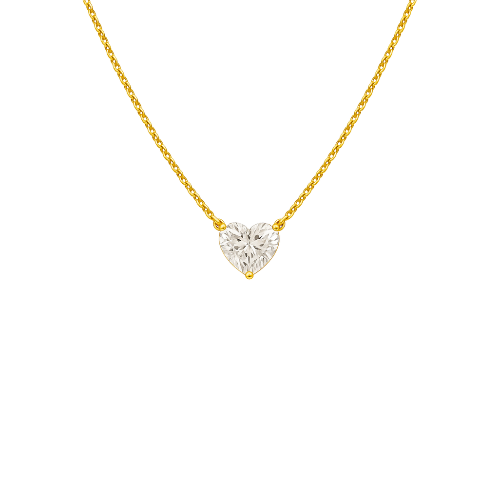 Goldene Herz Diamant Halskette minimalistisch 