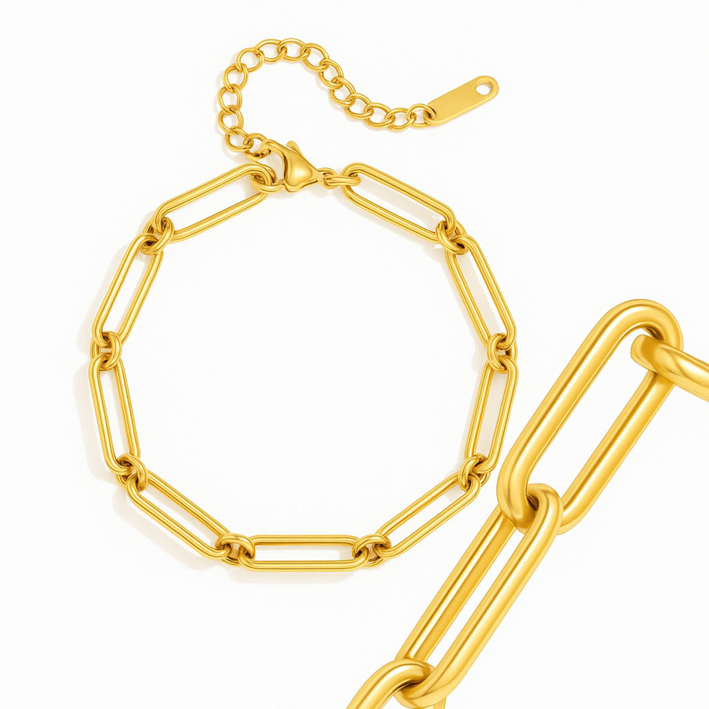 Goldenes schmales Armband wasserfest für charms